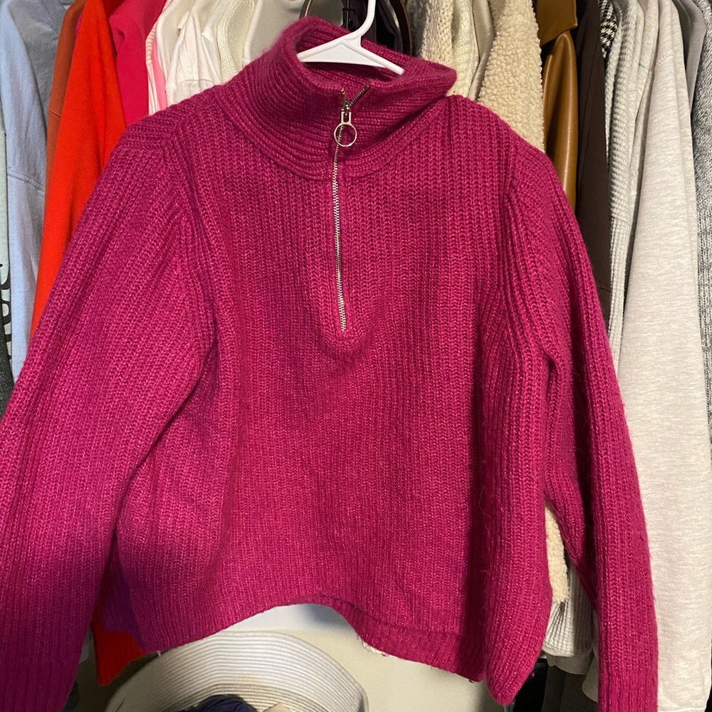 GAP Pink Half Zip Sweater